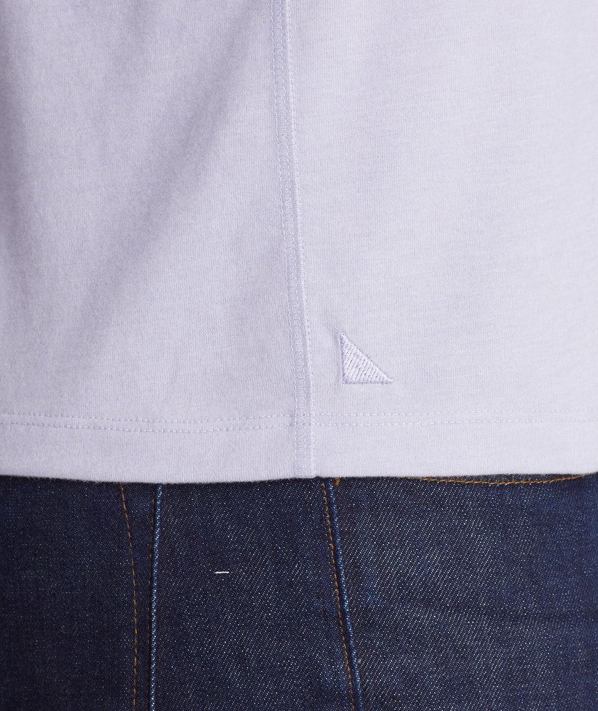 Model wearing a Purple Ultrasoft Short-Sleeve Henley