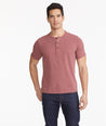 Model wearing a Dark Red The Ultrasoft Short-Sleeve Henley
