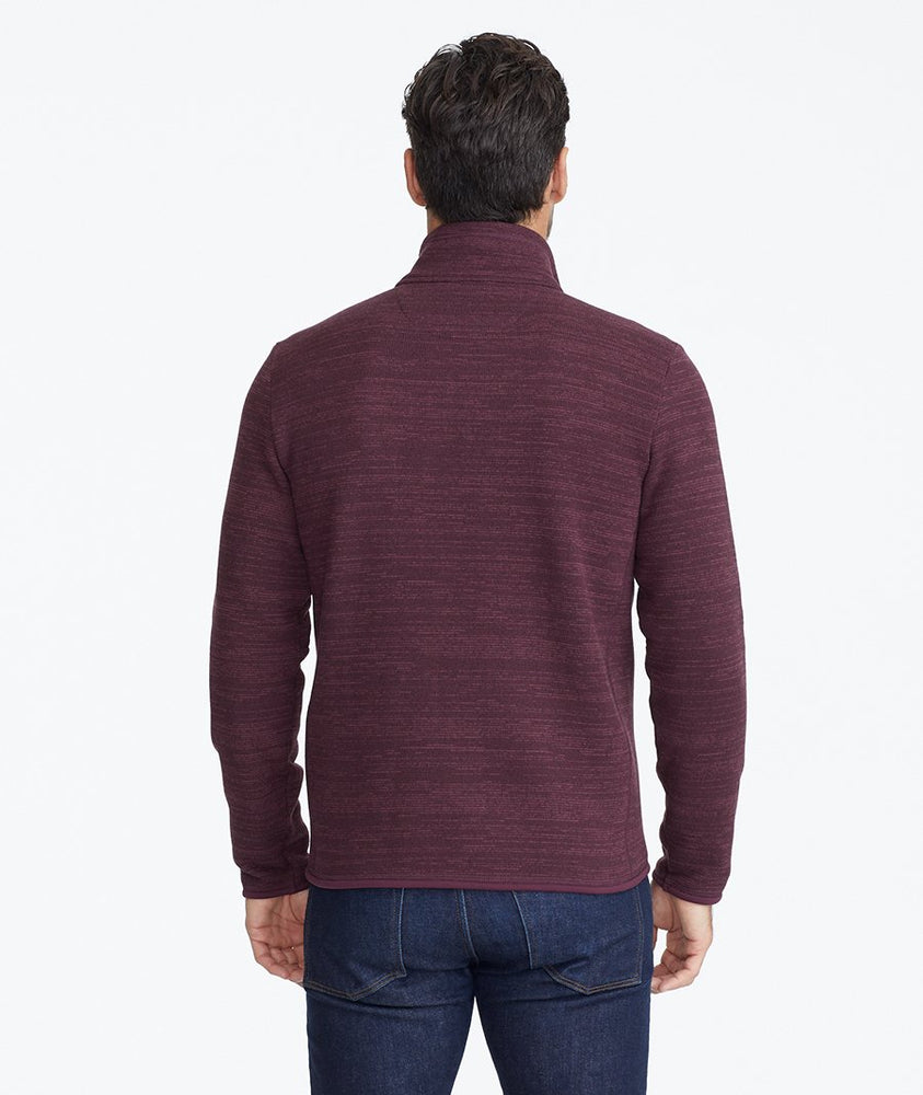 Model wearing a Dark Red Fleece Full-Zip