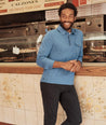 Model wearing a Heavyweight Long-Sleeve Polo
