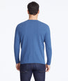 Model wearing a Navy Henley Sweater