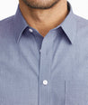 Model wearing a Navy Wrinkle-Free Pio Cesare Shirt