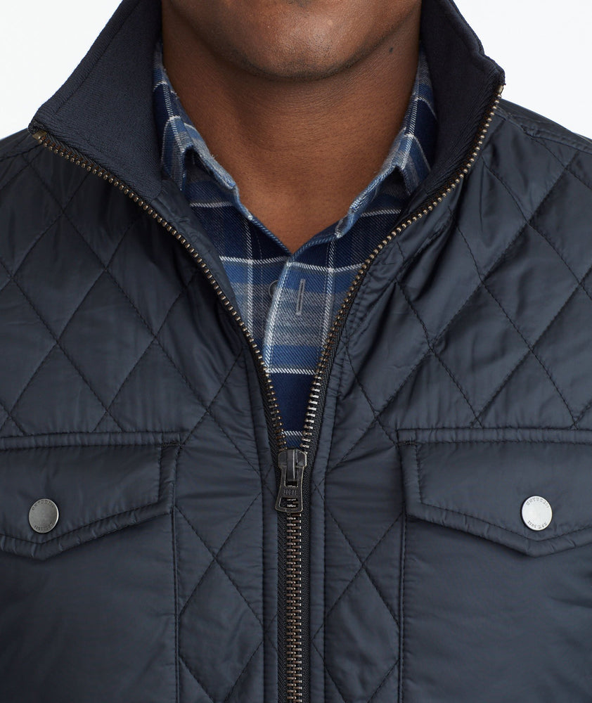 Model wearing a Dark Grey Quilted City Jacket