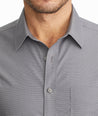 Model wearing a Grey Wrinkle-Free Sangiovese Shirt