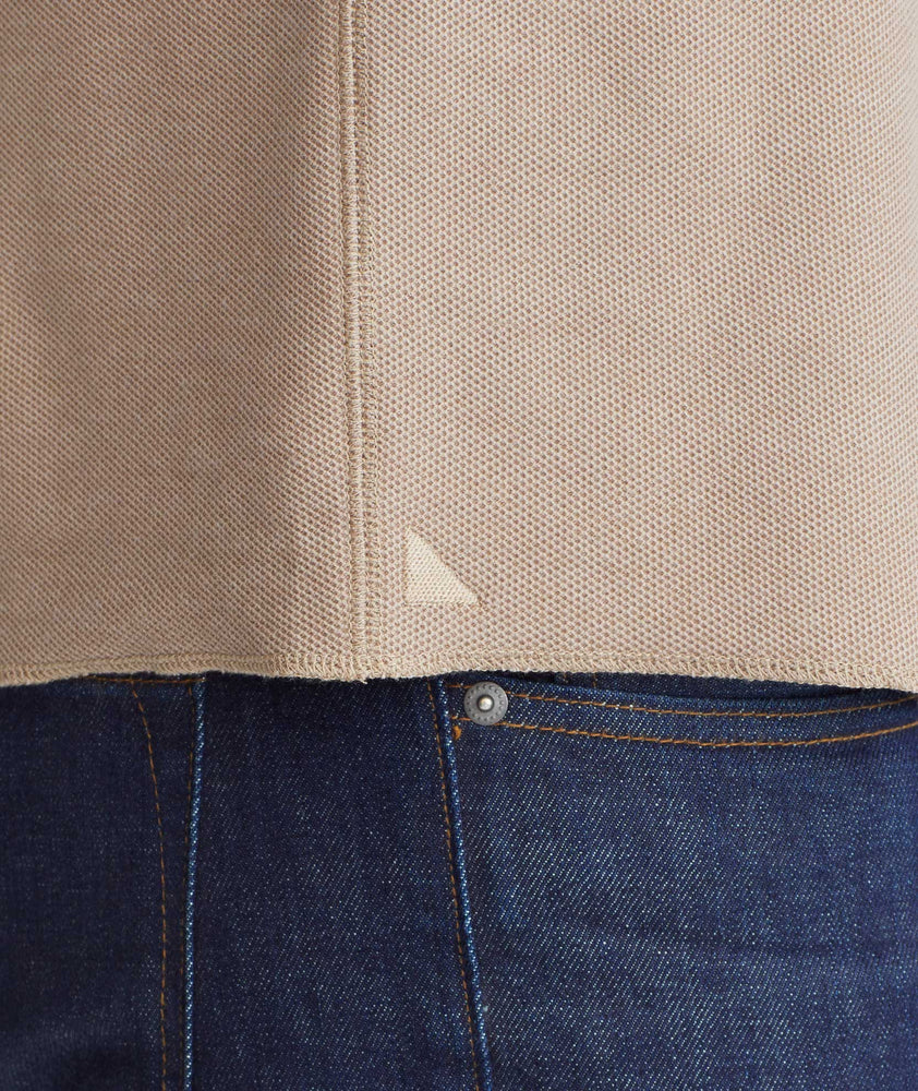Model wearing a Tan Textured Long-Sleeve Henley