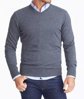 Merino Wool V-Neck Sweater 1