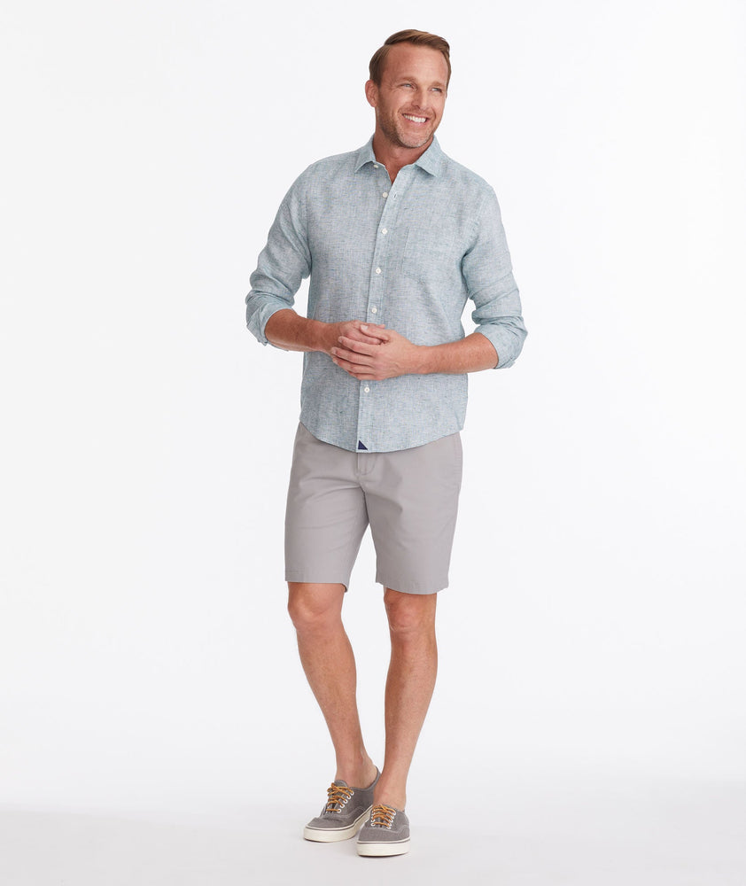 Model wearing a Grey Chino Short