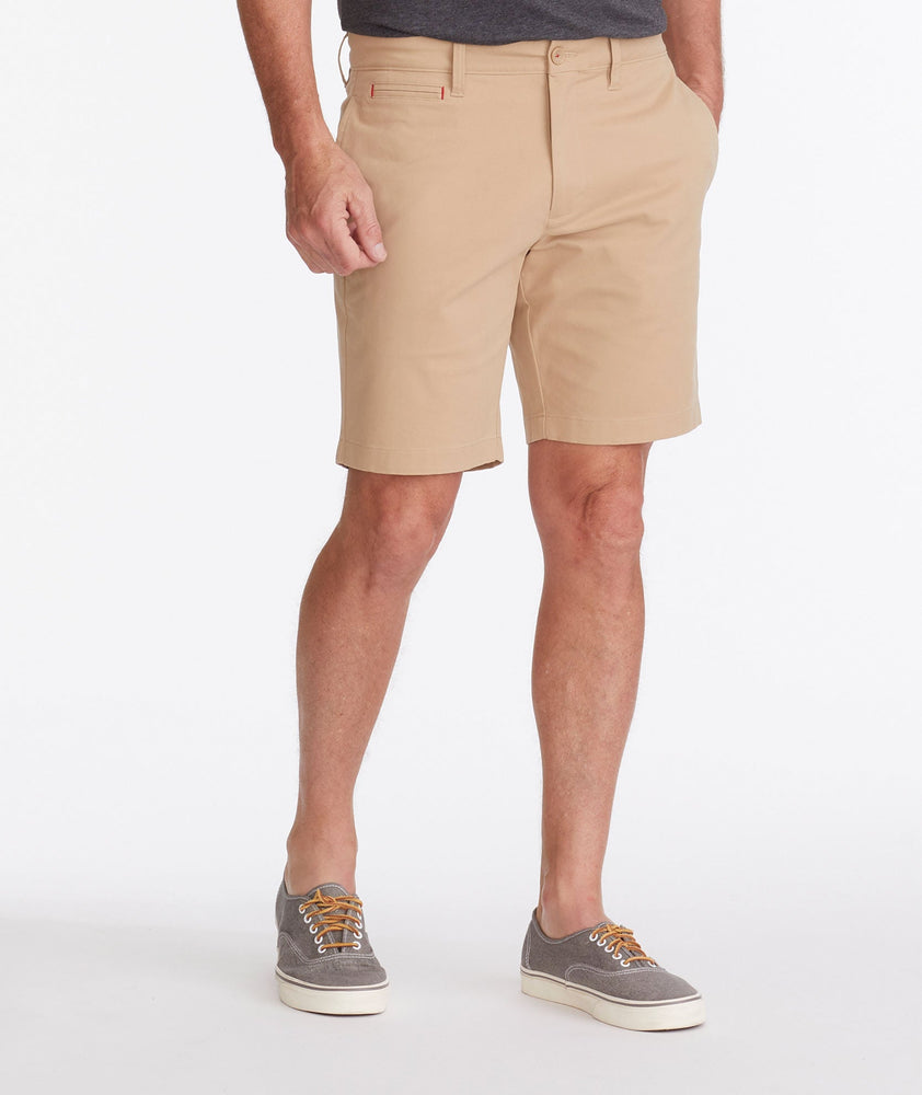 Model wearing a Tan Chino Short