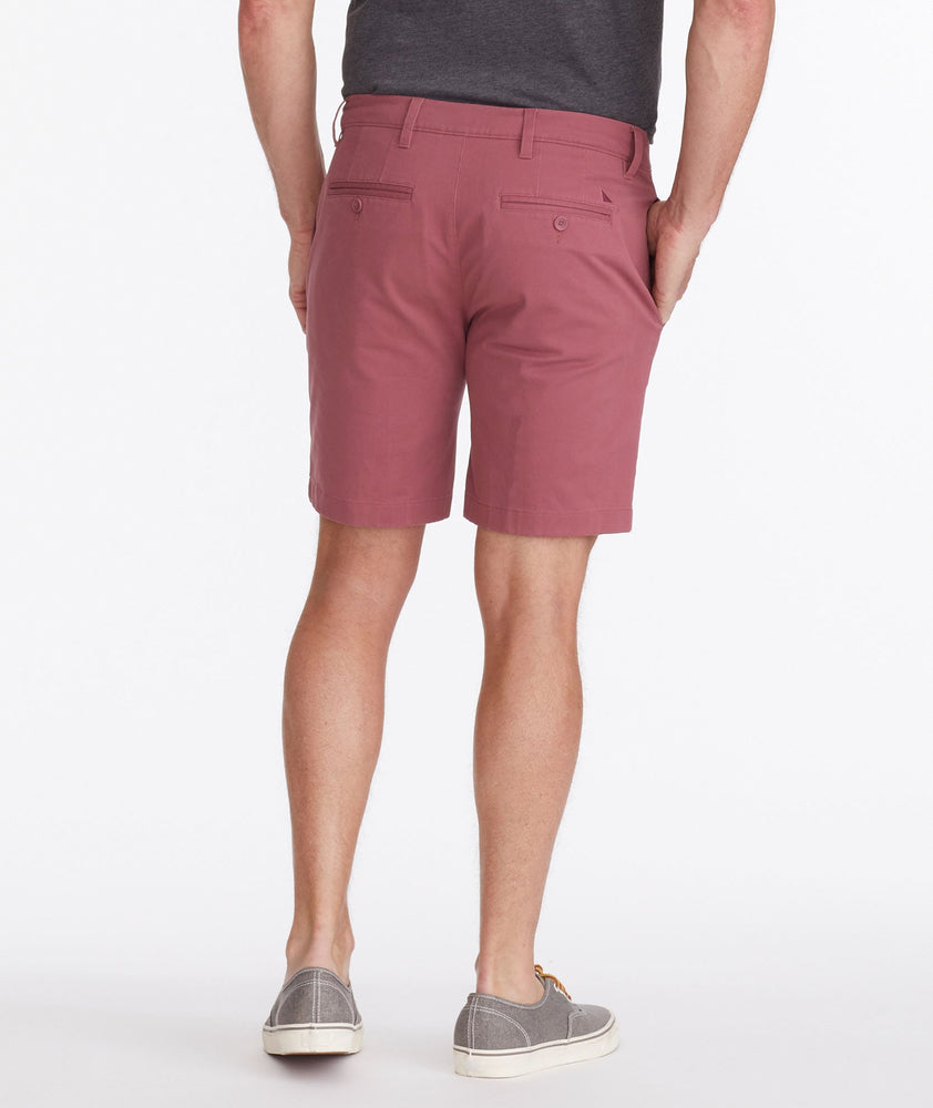 Model wearing a Light Red Chino Shorts