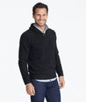Model wearing a Black Donegal Shawl Collar Sweater