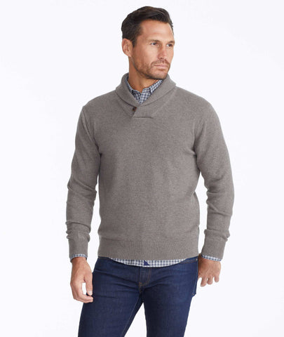 Model wearing a Shawl Collar Sweater