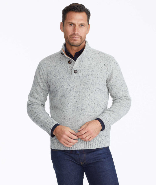 Button-Neck Donegal Sweater - FINAL SALE