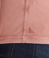 Model wearing a Light Red Long-Sleeve Pima Cotton Henley